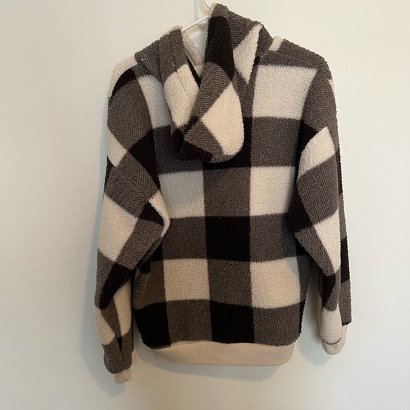 Gingham Sherpa hoodie - Picture 2 of 2